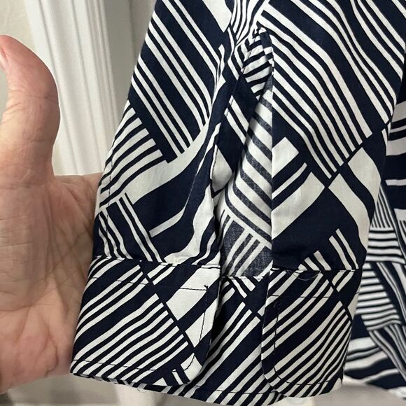Ralph Lauren Navy and White Striped Button Down Shirt - Picture 3 of 9